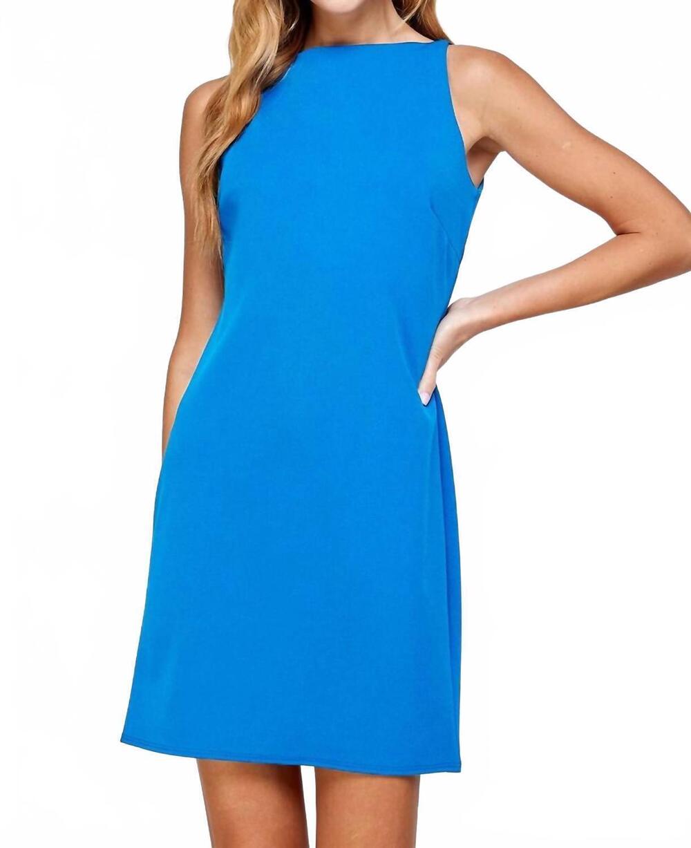 NEW 2 HEARTS APPAREL boatneck shift dress in blue